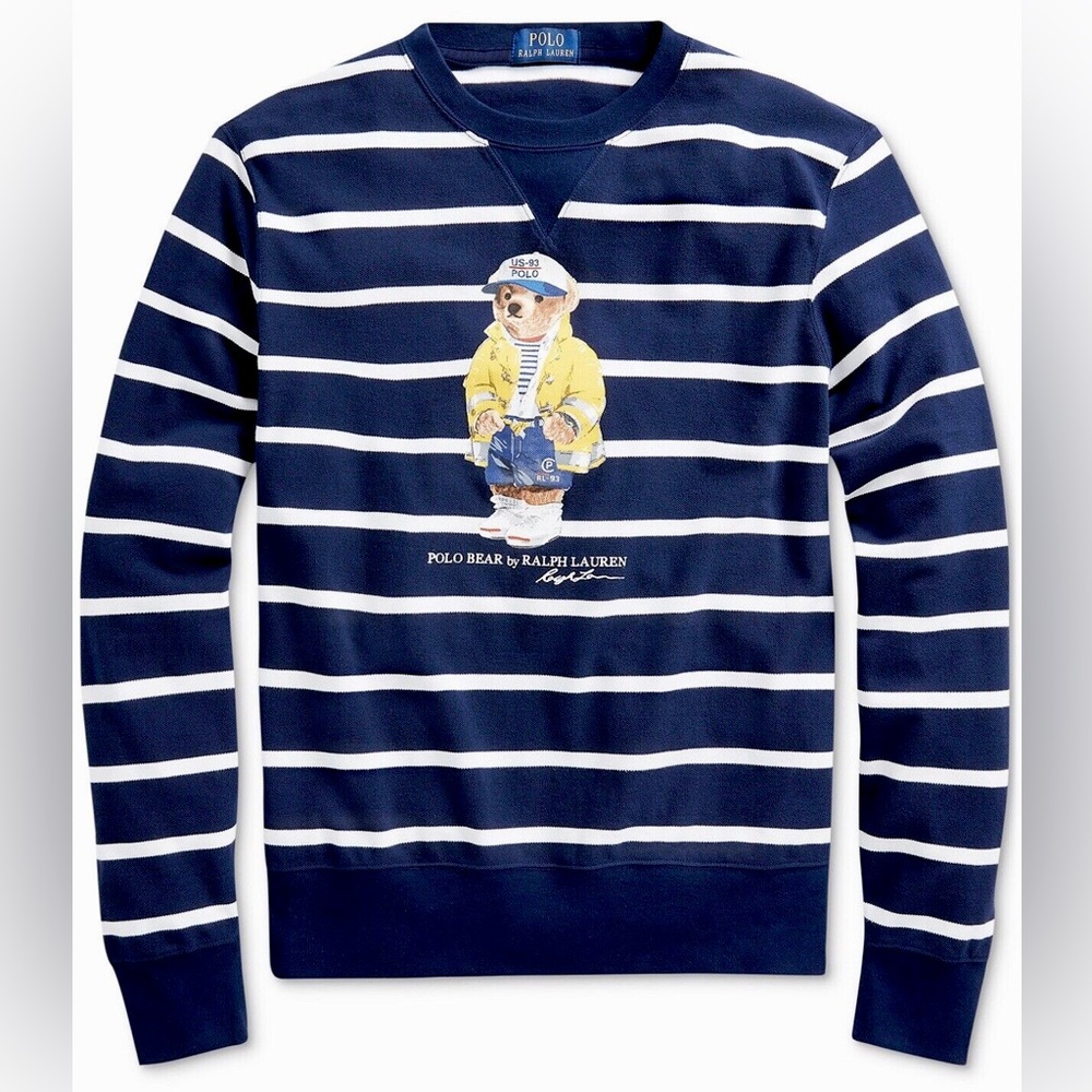 Ralph Lauren | CP - 93 Sailor Yellow Jacket Polo Bear Sweatshirt Navy Striped